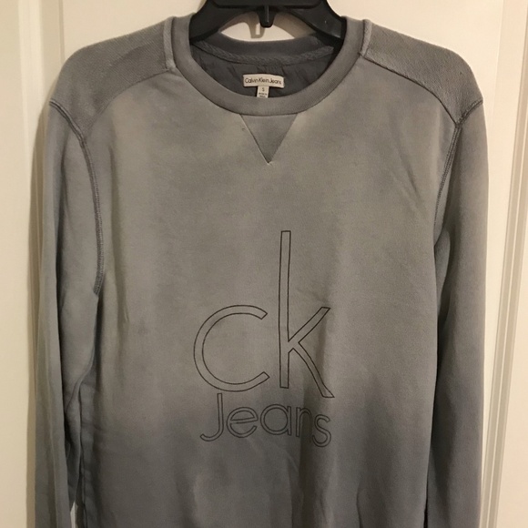 Calvin Klein LIGHT INDIGO WASH LOGO SWEATSHIRT Size S - Picture 8 of 16
